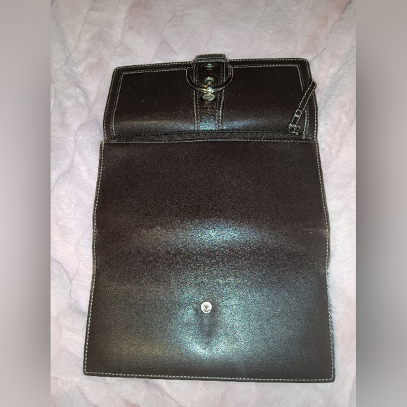 Coach Silver Buckle Leather Brown & Tan Wallet - Picture 14 of 16